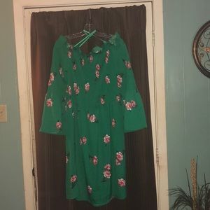 Green floral dress
